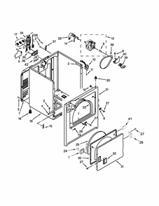 Cabinet Parts Diagram and Parts List for RED4645EW0  Roper Dryer