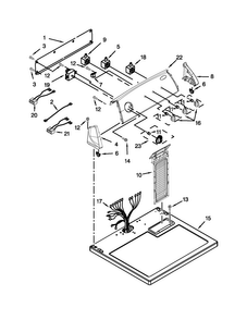 Top And Console Parts Diagram and Parts List for 4GNED4600YQ1  Whirlpool Dryer