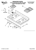 COOKTOP PARTS Diagram and Parts List for GS440LEMB2  Whirlpool Range