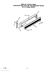 Backguard Diagram and Parts List for 2453*AA  Roper Range