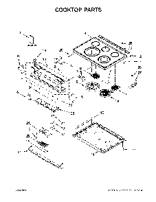 Cooktop parts Diagram and Parts List for 66495123612  Kenmore Range