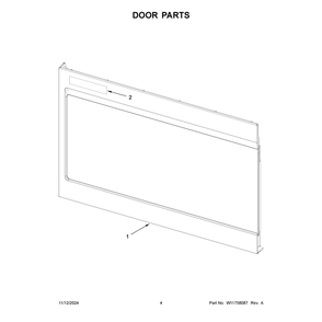 Door Parts Diagram and Parts List for YKMMS130RPS00  KitchenAid Microwave
