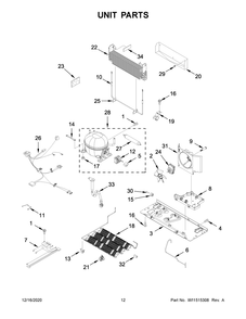 Unit Parts Diagram and Parts List for WRF532SNHV02  Whirlpool Refrigerator