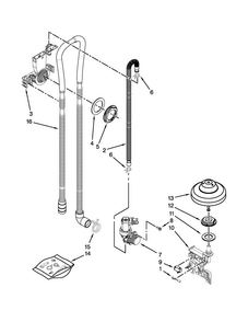 Fill, Drain And Overfill Parts Diagram and Parts List for KDTE204EPA2  KitchenAid Dishwasher