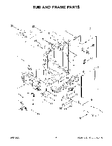 Tub And Frame Parts Diagram and Parts List for KDTM405PPS0  KitchenAid Dishwasher