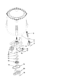 Gearcase, Motor And Pump Parts Diagram and Parts List for 11021352112  Kenmore Washer