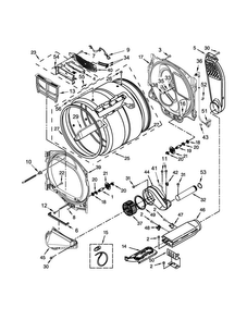 Bulkhead Parts Diagram and Parts List for WED8700EC0  Whirlpool Dryer