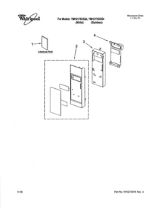 Control Panel Diagram and Parts List for YMH2175XSQ4  Whirlpool Microwave