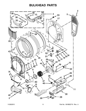 04 - BULKHEAD PARTS Diagram and Parts List for YWED81HEDW1  Whirlpool Dryer