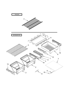 Shelf Parts Diagram and Parts List for WRT138FZDM00  Whirlpool Refrigerator