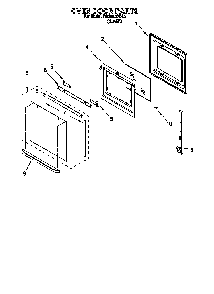 Oven Door Diagram and Parts List for RBS240PDB0  Whirlpool Wall Oven