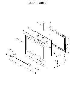 Door parts Diagram and Parts List for 66495123612  Kenmore Range
