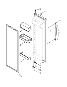 Refrigerator Door Parts Diagram and Parts List for 10641123211  Kenmore Refrigerator