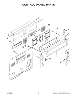 04 - CONTROL PANEL PARTS Diagram and Parts List for YKIRS608BSS1  Whirlpool Range