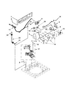 Controls And Water Inlet Parts Diagram and Parts List for 7MWTW1703BM0  Whirlpool Washer