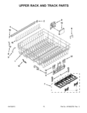UPPER RACK AND TRACK PARTS Diagram and Parts List for WDT910SAYE2  Whirlpool Dishwasher
