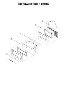Microwave Door Parts Diagram and Parts List for KMBP107EBS01  KitchenAid Microwave