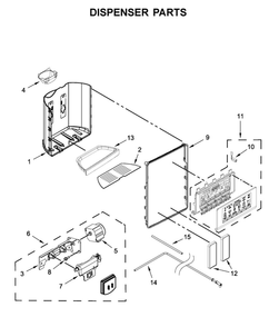 Dispenser Parts Diagram and Parts List for WRS970CIHZ00  Whirlpool Refrigerator