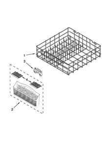 Lower Rack Parts Diagram and Parts List for 66515113K218  Kenmore Dishwasher