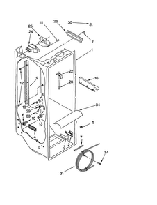 Refrigerator Liner Diagram and Parts List for KSRS22QGBT0  KitchenAid Refrigerator