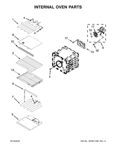 Internal Oven Parts Diagram and Parts List for KOCE507EBS02  KitchenAid Microwave