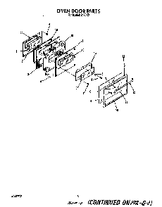 Oven Door Diagram and Parts List for 2496*0A  Roper Range