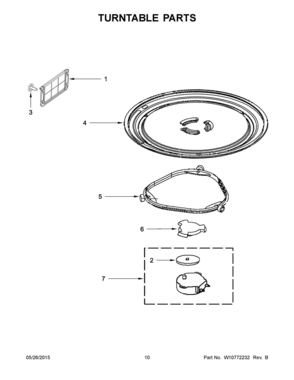 06 - TURNTABLE PARTS Diagram and Parts List for YMMV1174DS0  Whirlpool Microwave
