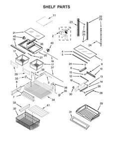 Shelf Parts Diagram and Parts List for WRF535SWBW00  Whirlpool Refrigerator