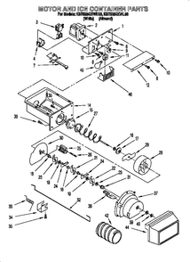Motor And Ice Container Diagram and Parts List for 885779  KitchenAid Refrigerator