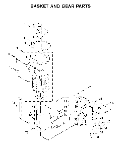 Basket and gear parts Diagram and Parts List for 11044432810  Kenmore Washer