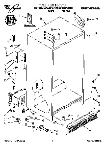 Cabinet Diagram and Parts List for 4YED22PQFW00  Whirlpool Refrigerator
