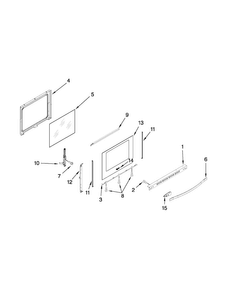 Door Parts Diagram and Parts List for WFG710H0AE1  Whirlpool Range