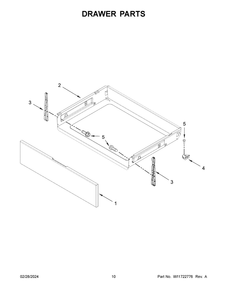 Drawer Parts Diagram and Parts List for YWFES3530RS0  Whirlpool Range