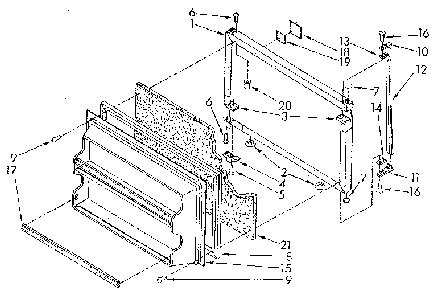 Freezer Door Diagram and Parts List for ET18NKXSM03  Whirlpool Refrigerator