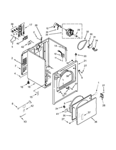 Cabinet Parts Diagram and Parts List for 110C62332511  Kenmore Dryer
