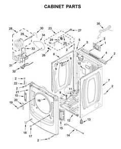 Cabinet Parts Diagram and Parts List for WGD5620HW2  Whirlpool Dryer