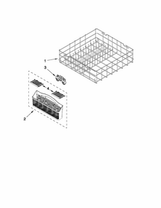 Lower Rack Parts Diagram and Parts List for 66513014K110  Kenmore Dishwasher