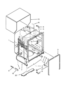 Tub And Frame Parts Diagram and Parts List for WDF320PADS1  Whirlpool Dishwasher