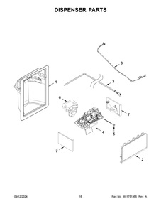 09 - Dispenser Parts Diagram and Parts List for WRS311SDHB10  Whirlpool Refrigerator