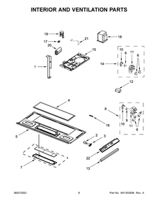 Interior And Ventilation Parts Diagram and Parts List for WMH31017HS8  Whirlpool Microwave