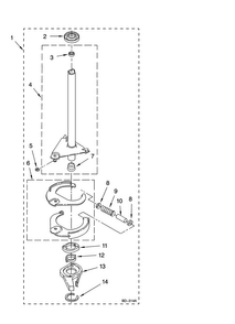 Brake And Drive Tube Parts Diagram and Parts List for 11087842700  Kenmore Washer Dryer Combo