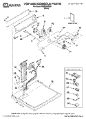 TOP AND CONSOLE PARTS Diagram and Parts List for YMED5620TQ0  Maytag Dryer