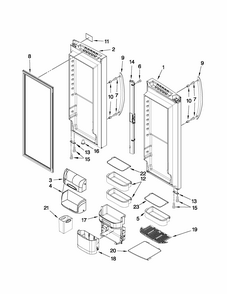 Refrigerator Door Parts Diagram and Parts List for 59679533014  Kenmore Refrigerator