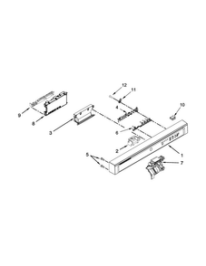 Control Panel And Latch Parts Diagram and Parts List for WDF520PADM2  Whirlpool Dishwasher