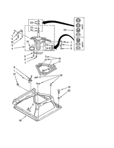 Machine Base Diagram and Parts List for 110C92962200  Kenmore Washer Dryer Combo