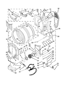 Bulkhead Parts Diagram and Parts List for WGD94HEAW2  Whirlpool Dryer
