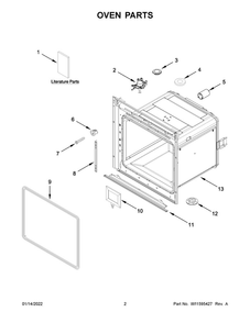 Oven Parts Diagram and Parts List for YWOS52ES4MZ00  Whirlpool Wall Oven