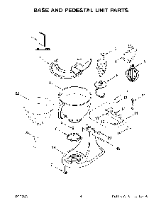 Base And Pedestal Unit Parts Diagram and Parts List for 5KSM195PSCHI0  KitchenAid Mixer