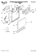 FRAME AND CONSOLE PARTS Diagram and Parts List for DU840SWLU0  Whirlpool Dishwasher