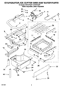 EVAPORATOR, ICE CUTTER GRID AND WATER PARTS Diagram and Parts List for KUIS18PNJW7  KitchenAid Ice Maker